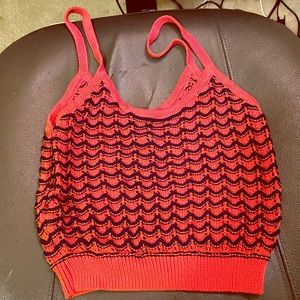 Orange/Navy Blue Summer Crop Top